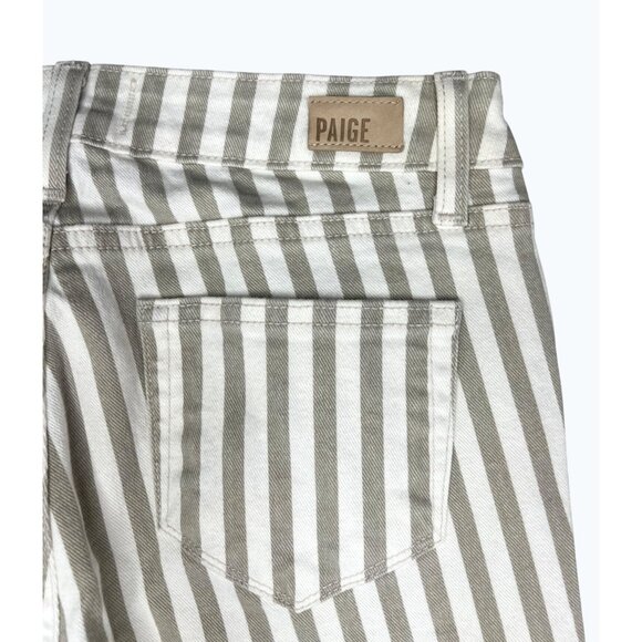 Paige Verdugo Ankle Skinny Jeans Womens Gray/White Striped Stretch Size 26 - Picture 7 of 16